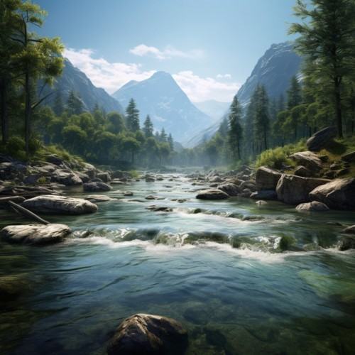 Water in Nature's Embrace: Calming River Sounds